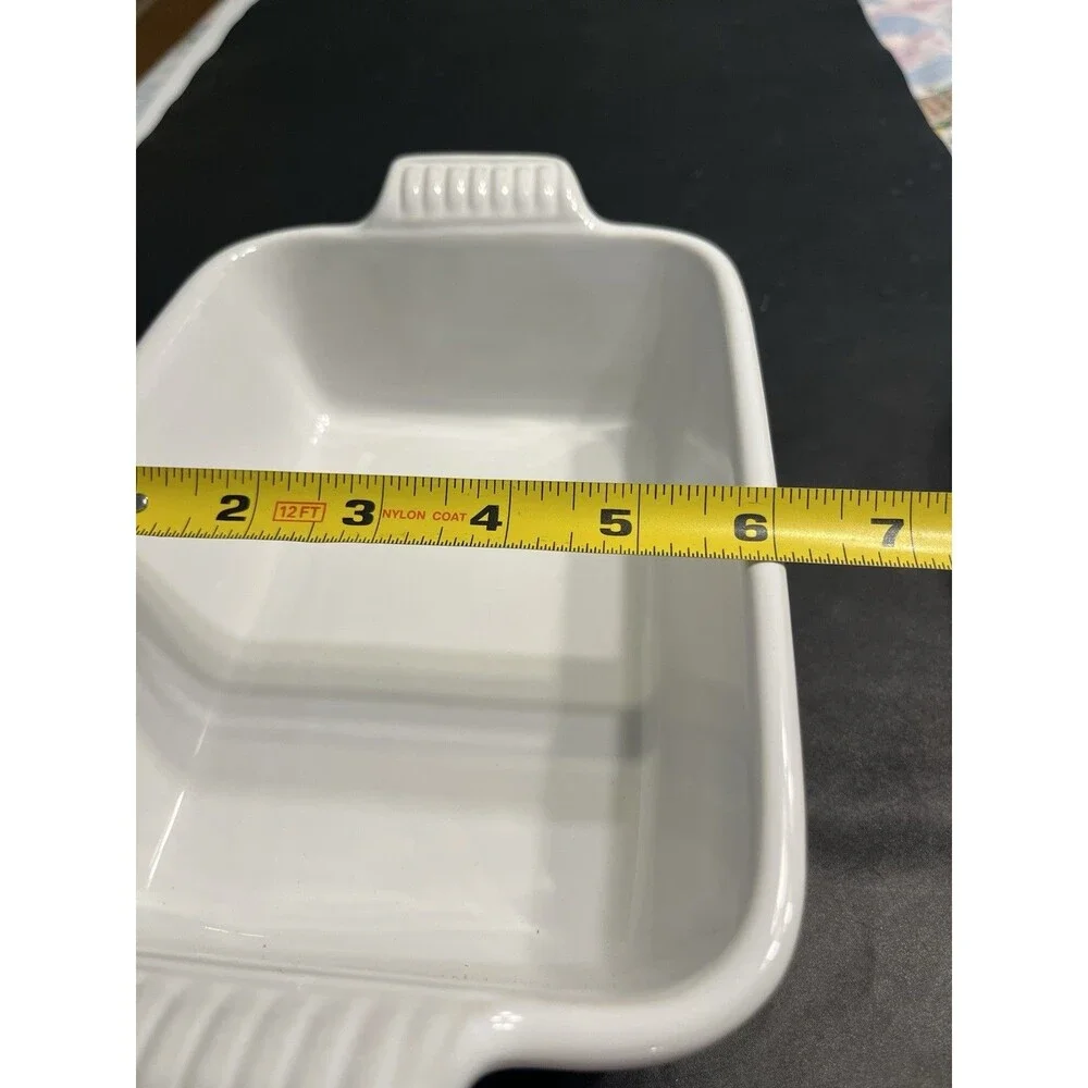 LE CREUSET Stoneware Rectangular & Oval Baking Dish Cotton White New